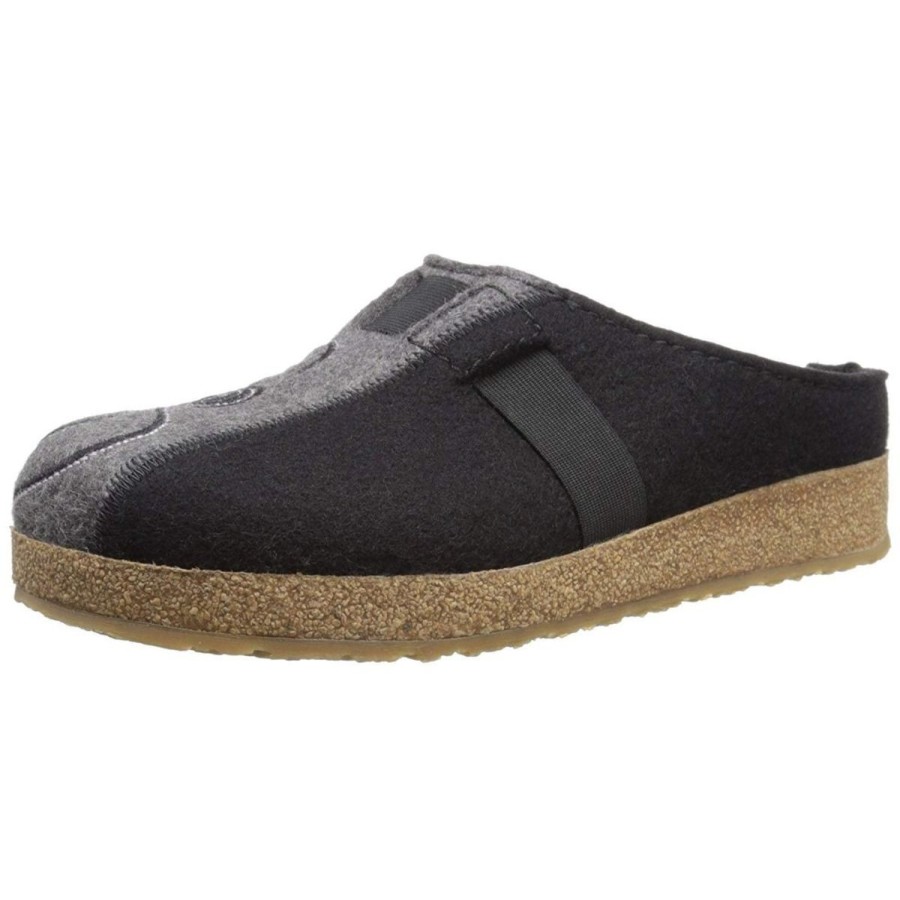 Footwear Haflinger | Haflinger Women'S Halfinger Magic Two Tone Clog - Black/Grey