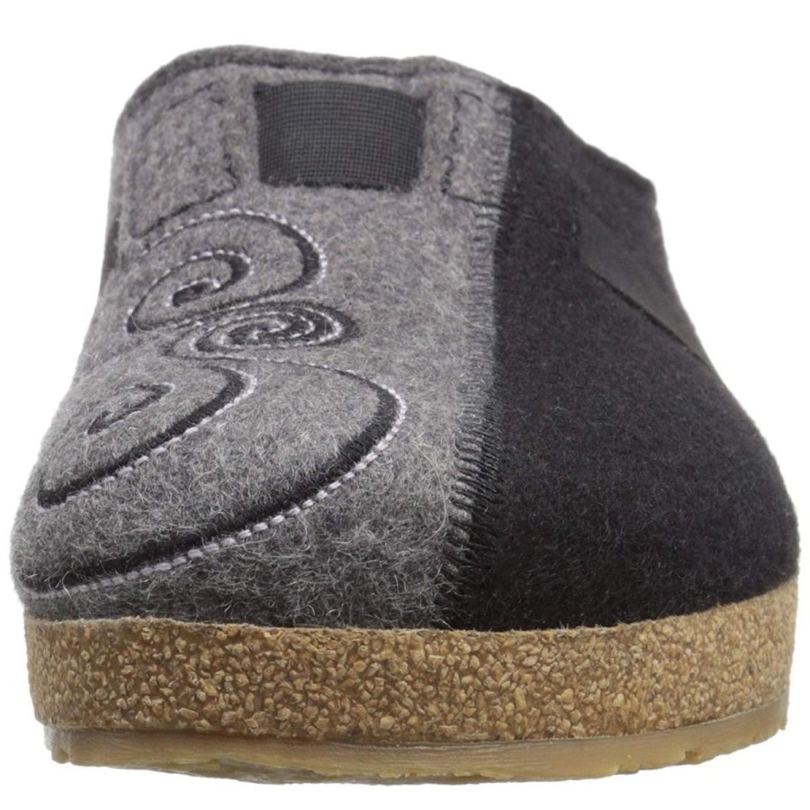 Footwear Haflinger | Haflinger Women'S Halfinger Magic Two Tone Clog - Black/Grey