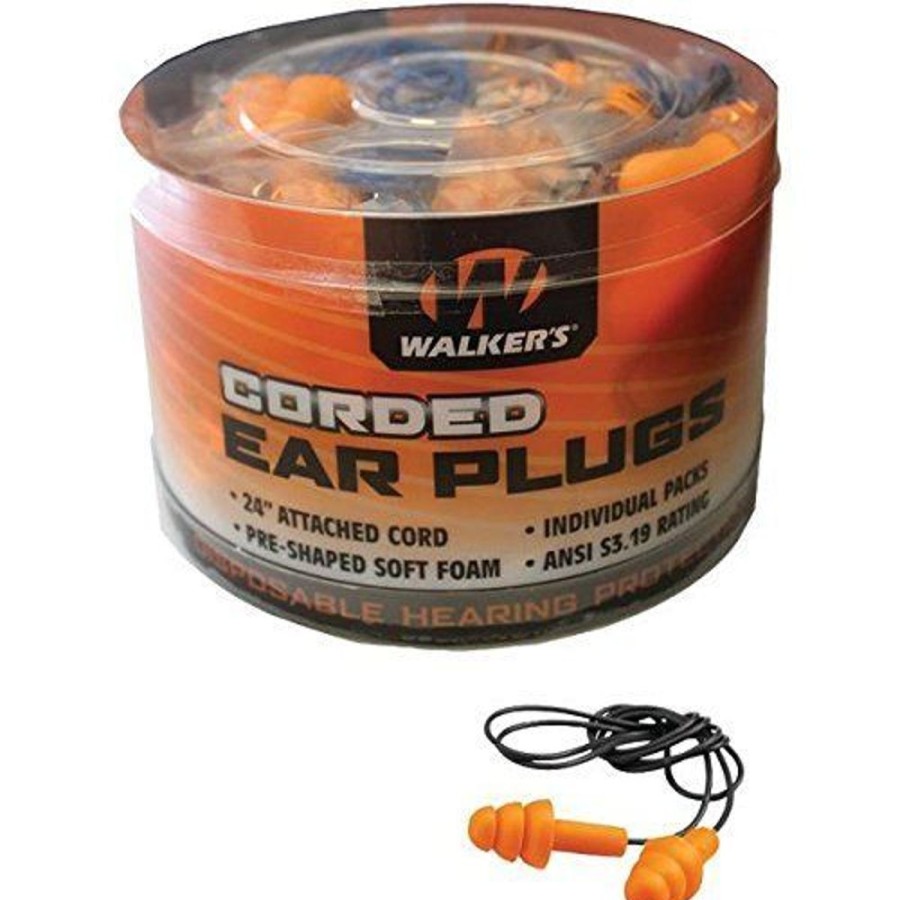 Shooting Walkers Hearing Protection | Walkers Foam Ear Corded Plugs - One Pair