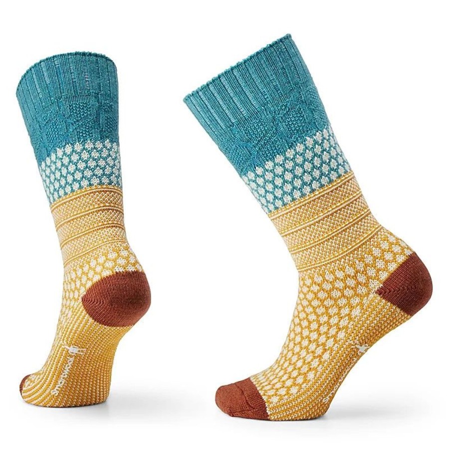 Footwear Smartwool Women'S Socks | Smartwool Womens' Everyday Popcorn Cable Crew Cascade Green