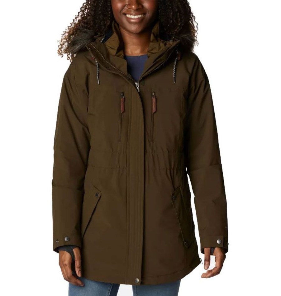 Clothing Columbia Jackets | Columbia Womens' Payton Pass Interchange Jacket - Olive Green/Black Sherpa