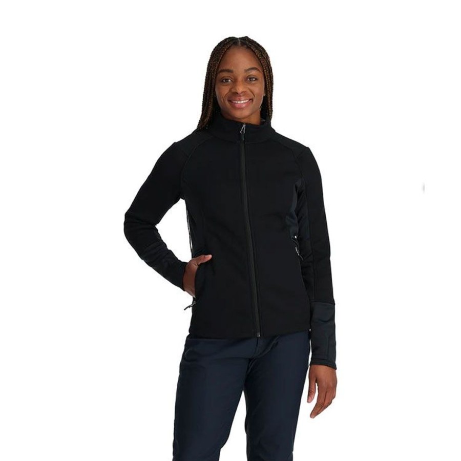 Clothing Spyder Sweaters | Spyder Women'S Bandita Full Zip Fleece Sweater Black