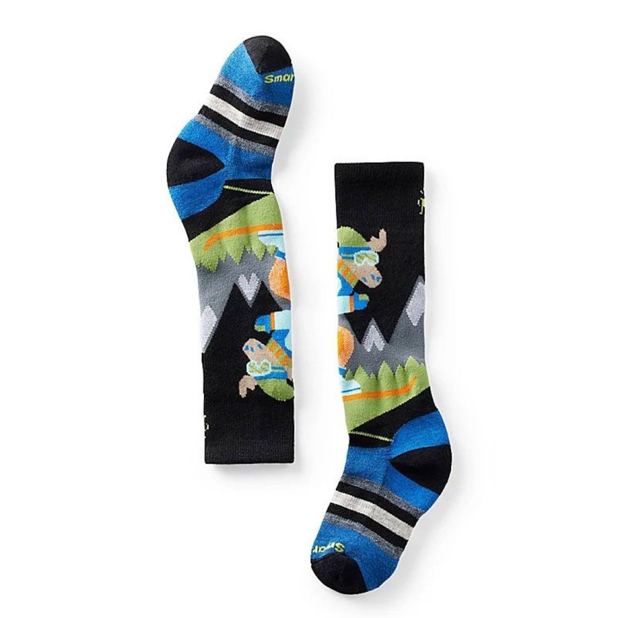 Footwear Smartwool Kids' Socks | Smartwool Kid'S Wintersport Full Cushion Mountain Moose Black