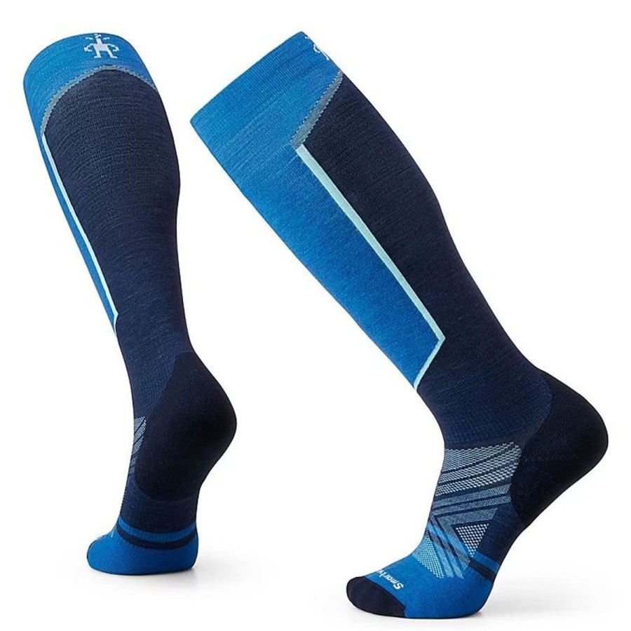 Footwear Smartwool Men'S Socks | Smartwool Ski Targeted Cushion Over The Calf Sock Laguna Blue