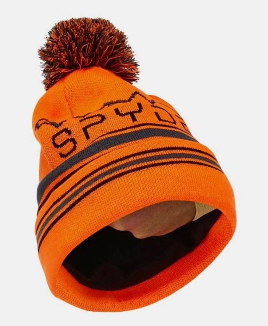 Clothing Spyder Kids' Accessories | Spyder Boys Mini Icebox Pom Hat - Bryte Orange