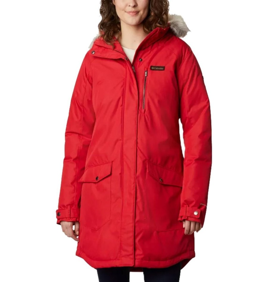 Clothing Columbia Jackets | Columbia Women'S Suttle Mountain Long Insulated Jacket - Red Lily