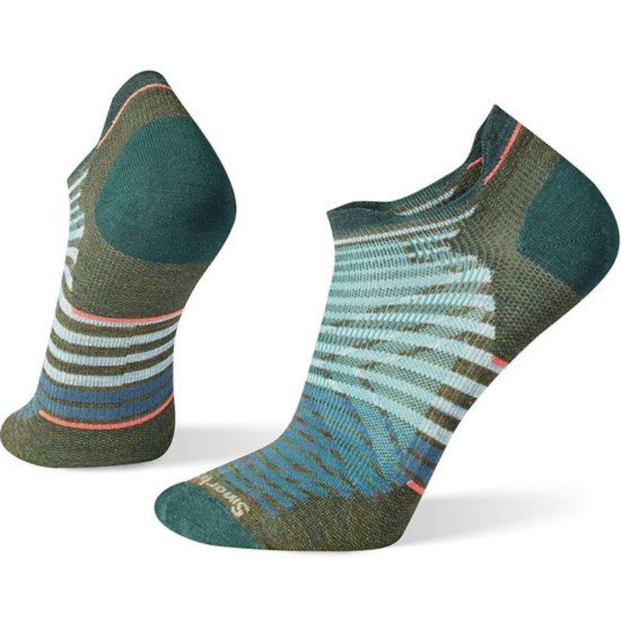 Footwear Smartwool Men'S Socks | Smartwool Run Zero Cushion Low Ankle Pattern - Military Olive