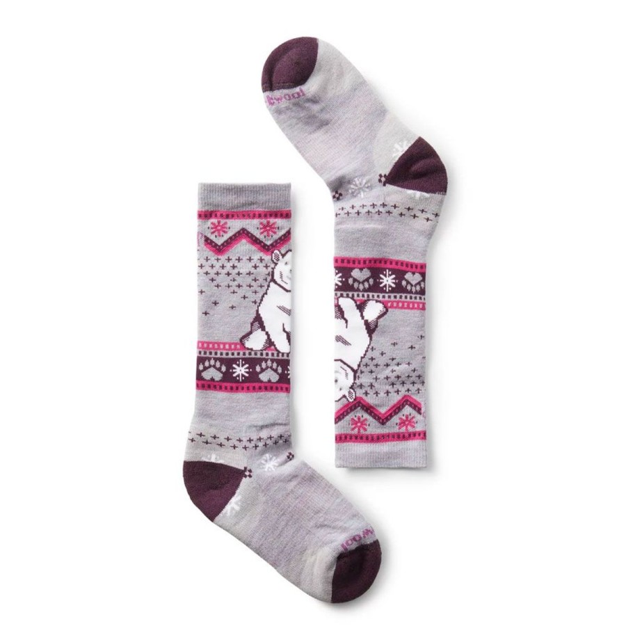 Footwear Smartwool Kids' Socks | Smartwool Kids' Wintersport Full Cushion Polar Bear - Purple Eclipse