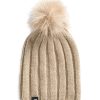 Clothing The North Face Hats | The North Face Women'S Oh-Mega City Pom Beanie - Flax