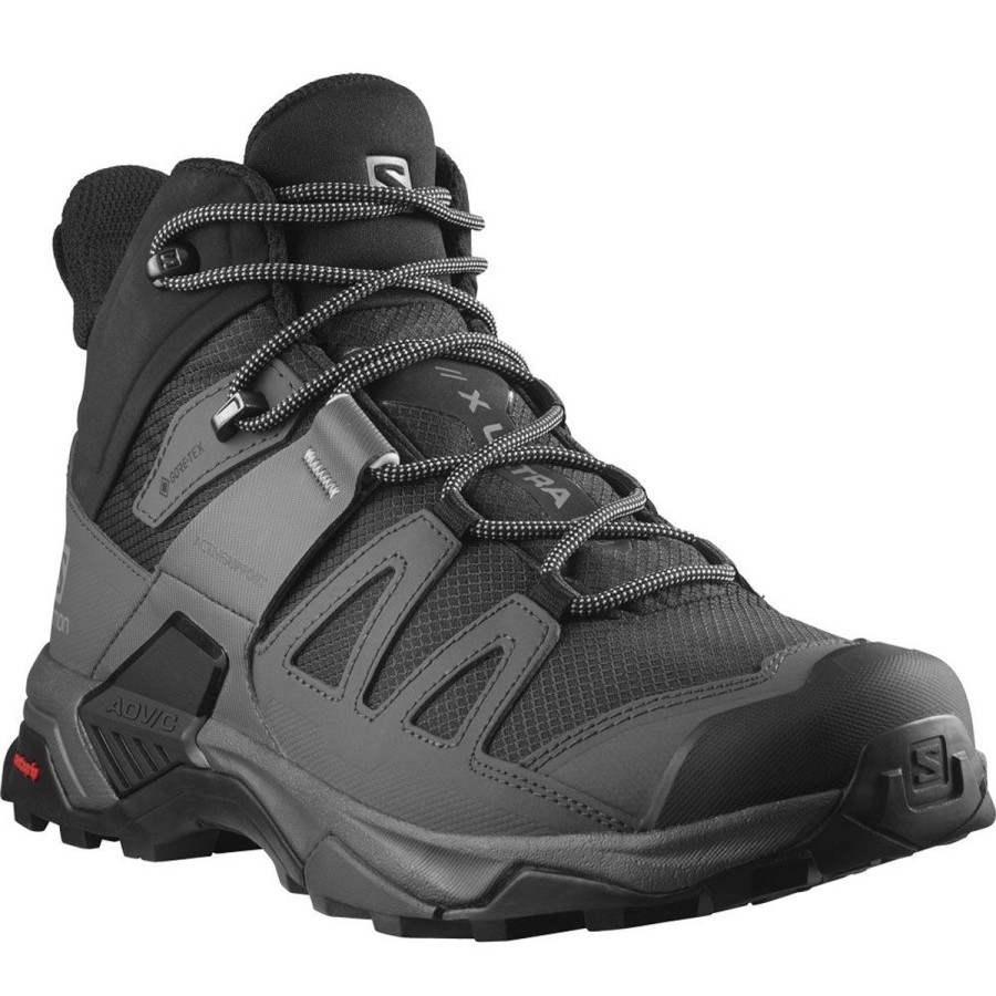 Footwear Salomon Men'S Hiking Boots | Salomon X Ultra 4 Mid Gtx Wide Hiking Boot - Black/Magnet/Pearl Blue