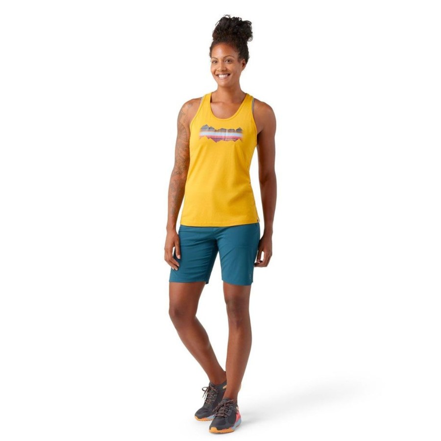 Clothing Smartwool Shirts | Smartwool Womens' Mountain Horizon Graph Tank - Honey Gold