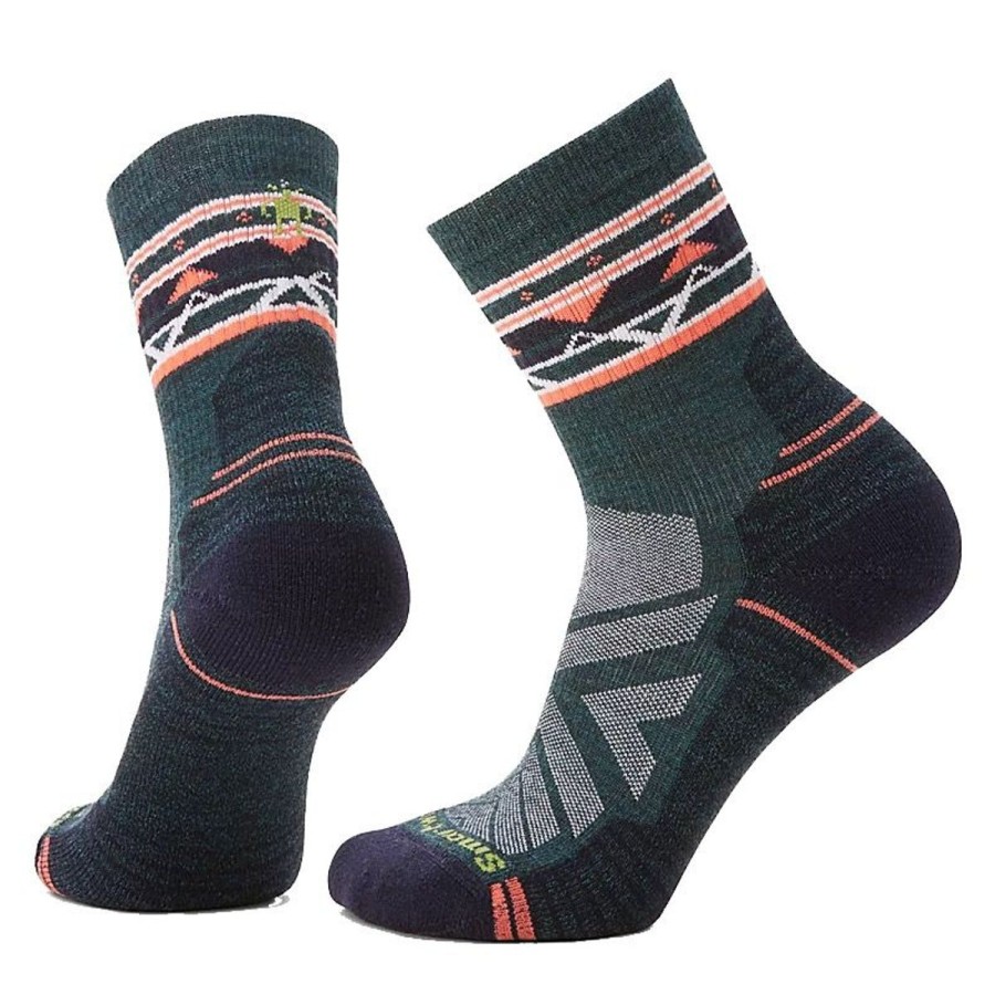 Footwear Smartwool Women'S Socks | Smartwool Womens' Hike Light Cushion Zigzag Mid Crew - Twilight Blue