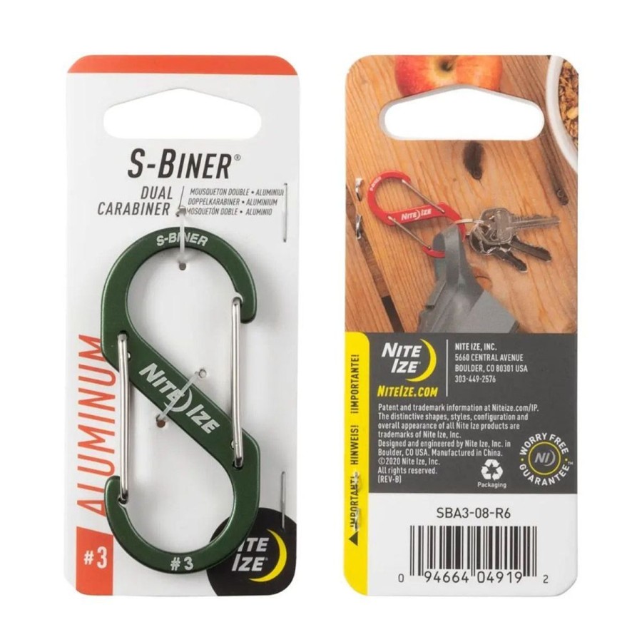 Camping Nite Ize | Nite Ize S-Biner Aluminum Dual Carabiner Olive