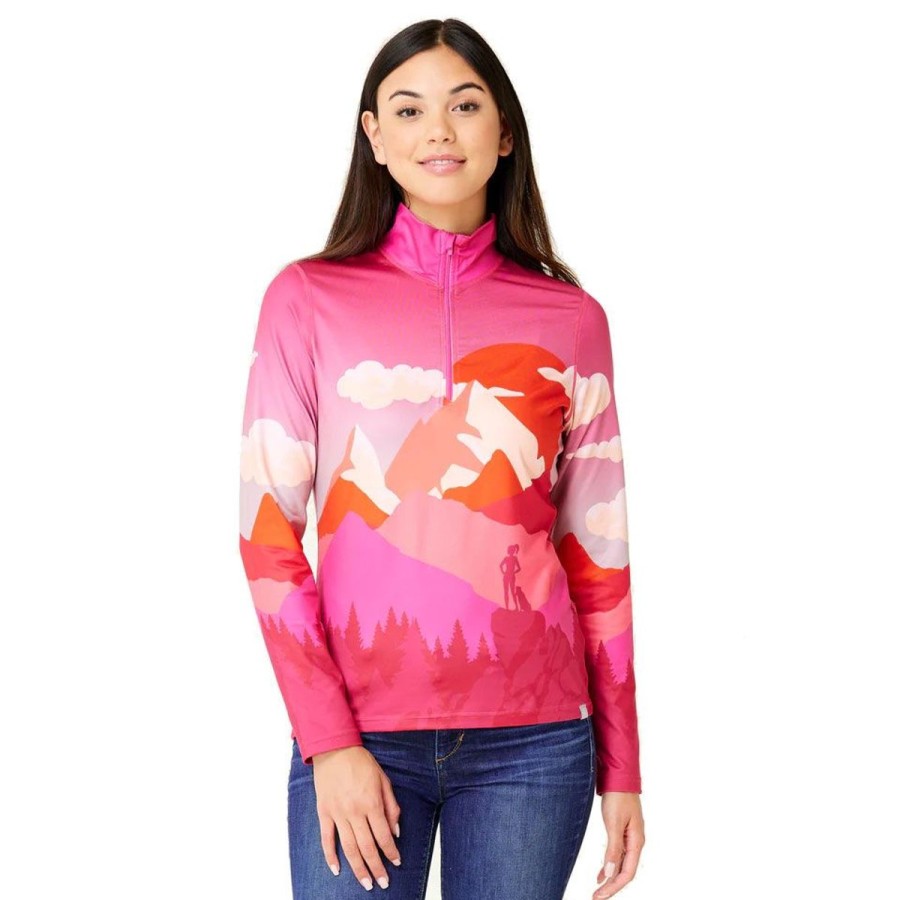 Clothing Krimson Klover Baselayers | Krimson Klover Womens' Shasta Baselayer Top - Pink Hiker Pink