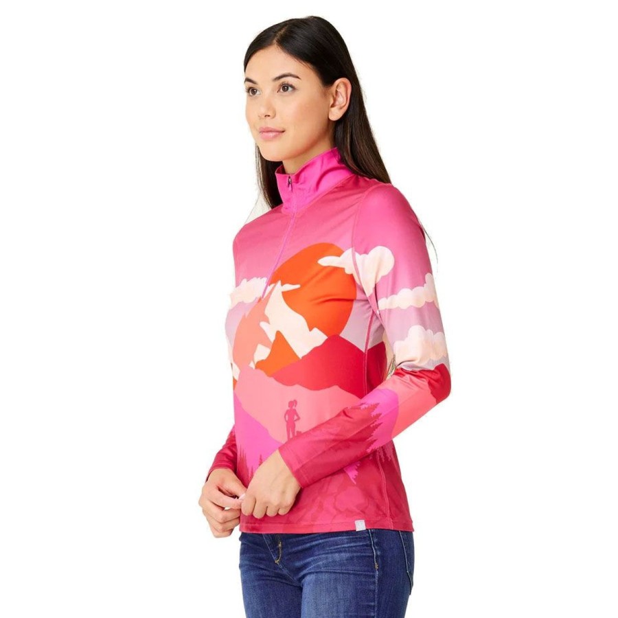 Clothing Krimson Klover Baselayers | Krimson Klover Womens' Shasta Baselayer Top - Pink Hiker Pink