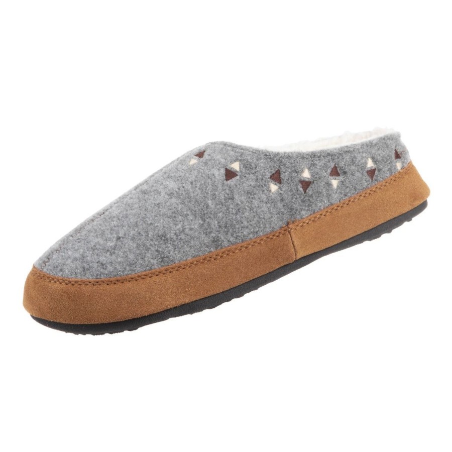 Footwear Acorn | Acorn Women'S Geo Embroidered Hoodback Slipper - Ash