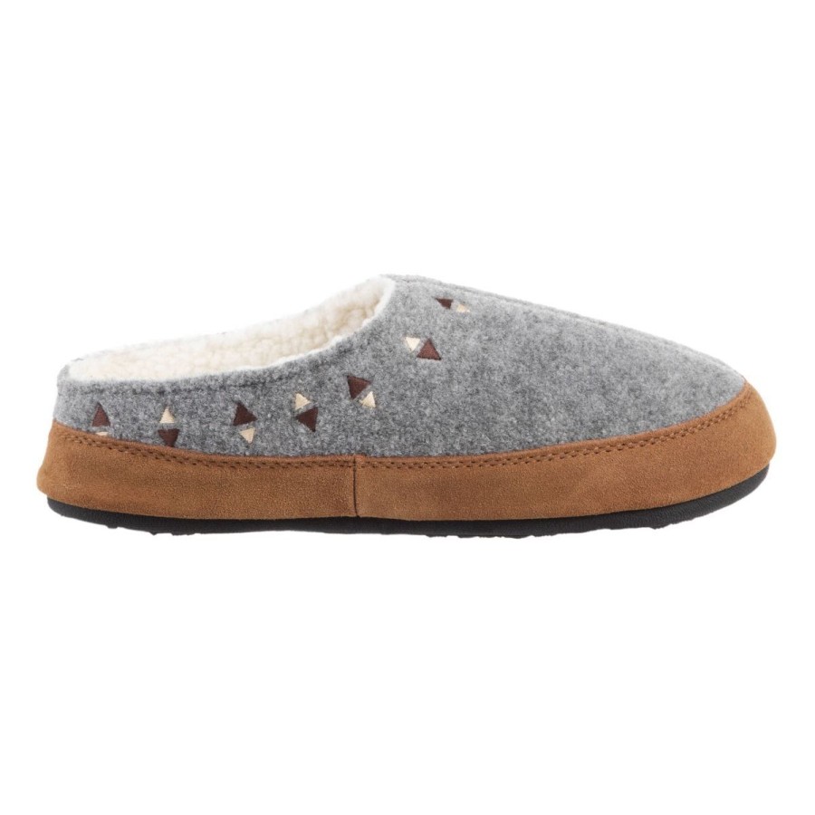 Footwear Acorn | Acorn Women'S Geo Embroidered Hoodback Slipper - Ash