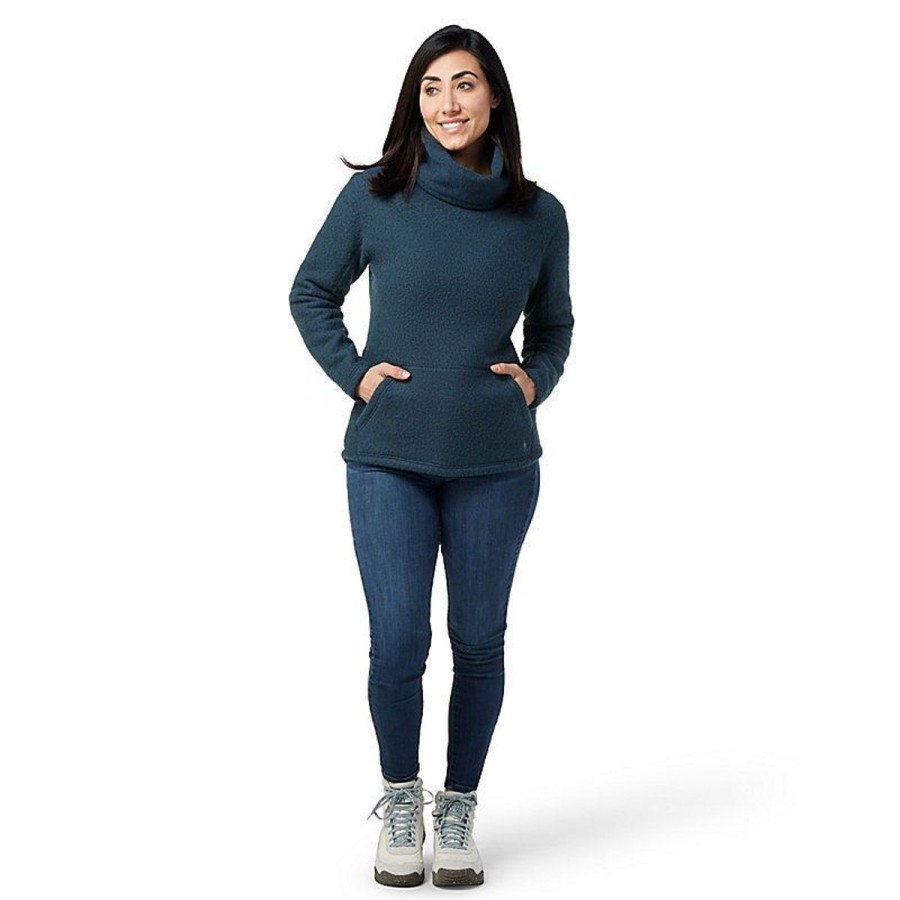 Clothing Smartwool Hoodies & Sweatshirts | Smartwool Womens' Hudson Trail Fleece Pullover - Twilight Blue