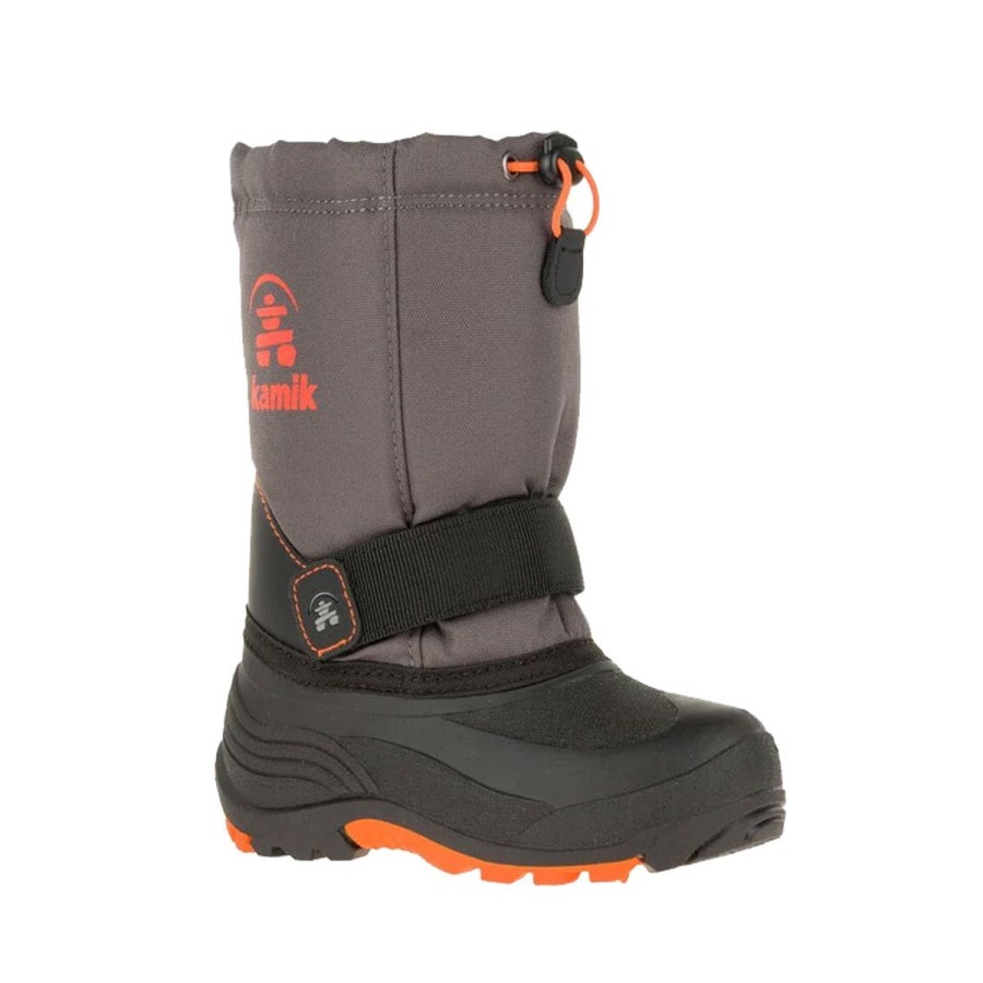 Footwear Kamik Kids' Boots | Kamik Children'S Rocket -40°F Boot - Charcoal/Flame