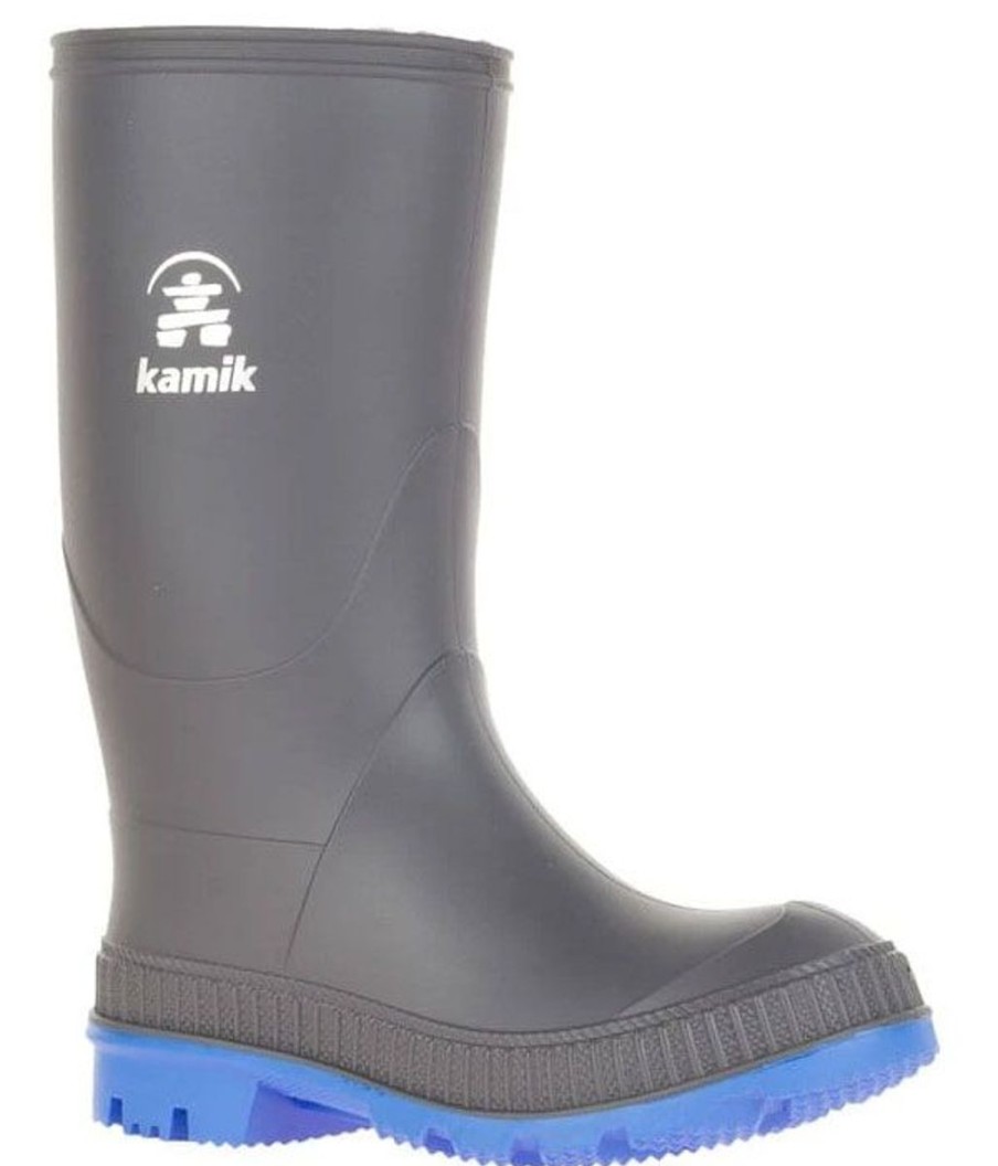 Footwear Kamik Kids' Boots | Kamik Youth Stomp Rain Boots - Charcoal/Blue