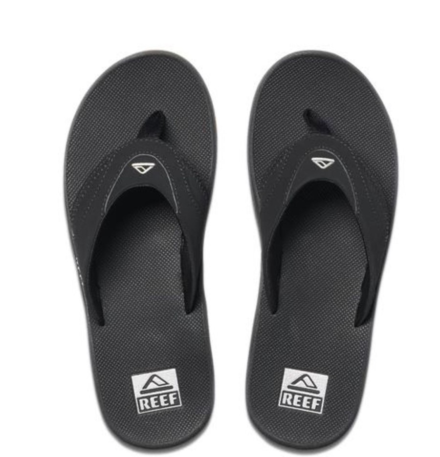 Footwear Reef Men'S Flip Flops | Reef Fanning Flip - Black/Silver