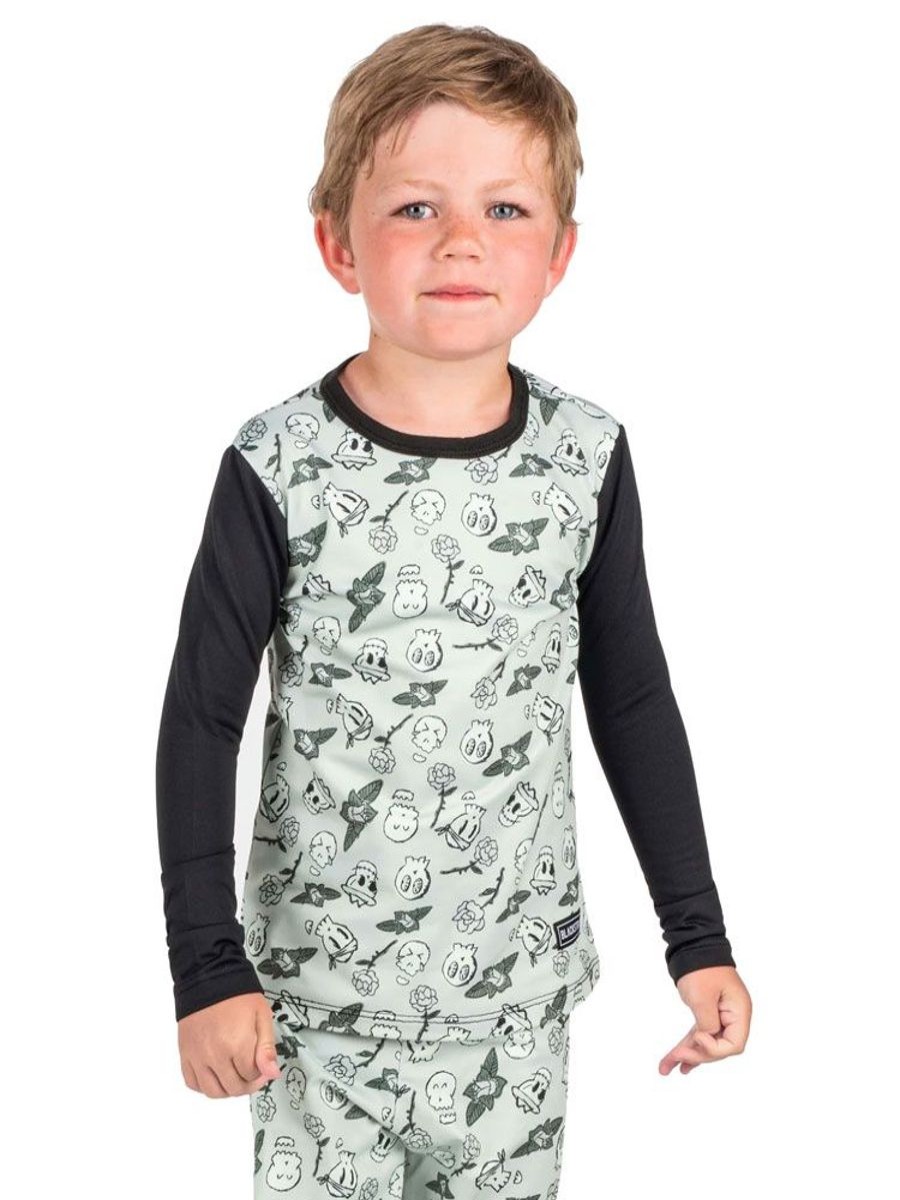 Clothing Blackstrap Boys' Clothing | Blackstrap Youth Therma Crew Baselayer Top - Skulls & Roses