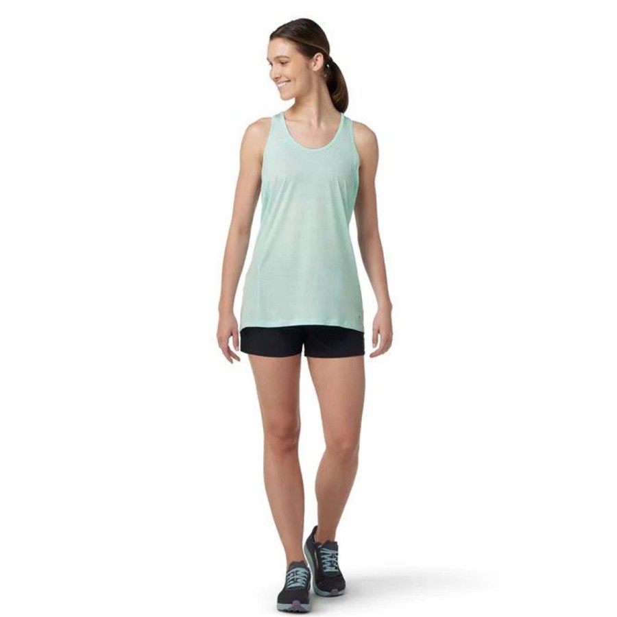 Clothing Smartwool Shirts | Smartwool Womens' Merino 120 Racerback Tank - Bleached Aqua Heather