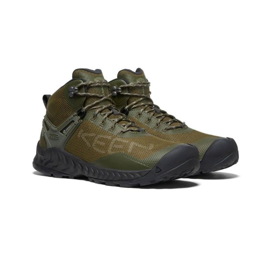 Footwear Keen Men'S Hiking Boots | Keen Men'S Nxis Evo Mid Waterproof Boots - Forest Night/Dark Olive