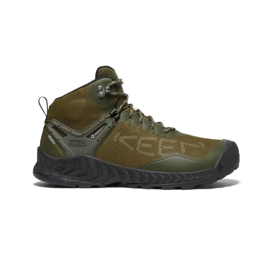 Footwear Keen Men'S Hiking Boots | Keen Men'S Nxis Evo Mid Waterproof Boots - Forest Night/Dark Olive