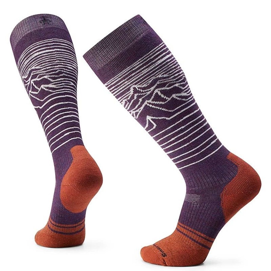 Footwear Smartwool Men'S Socks | Smartwool Snowboard Full Cushion Iguchi Over The Calf Purple Iris