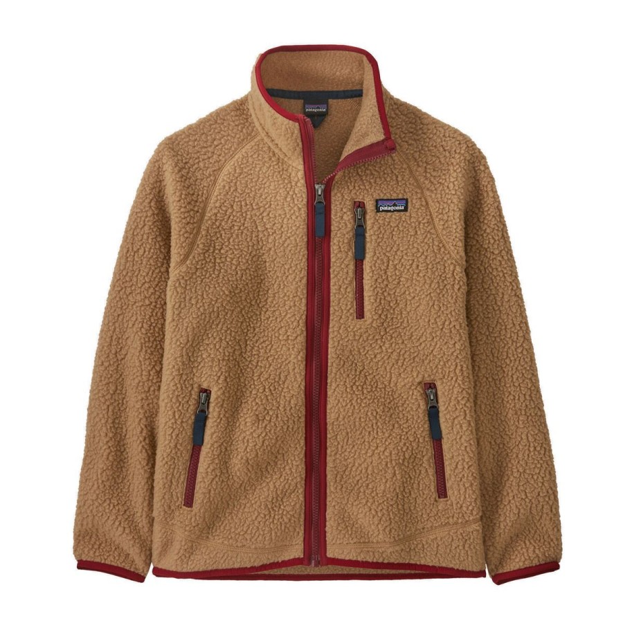 Clothing Patagonia Boys' Clothing | Patagonia Kids' Retro Pile Fleece Jacket - Grayling Brown Grayling Brn