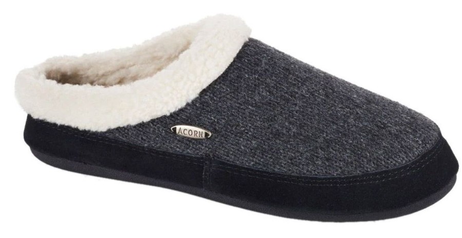 Footwear Acorn | Acorn Women'S Mule Ragg Slipper - Dark Charcoal Heathered