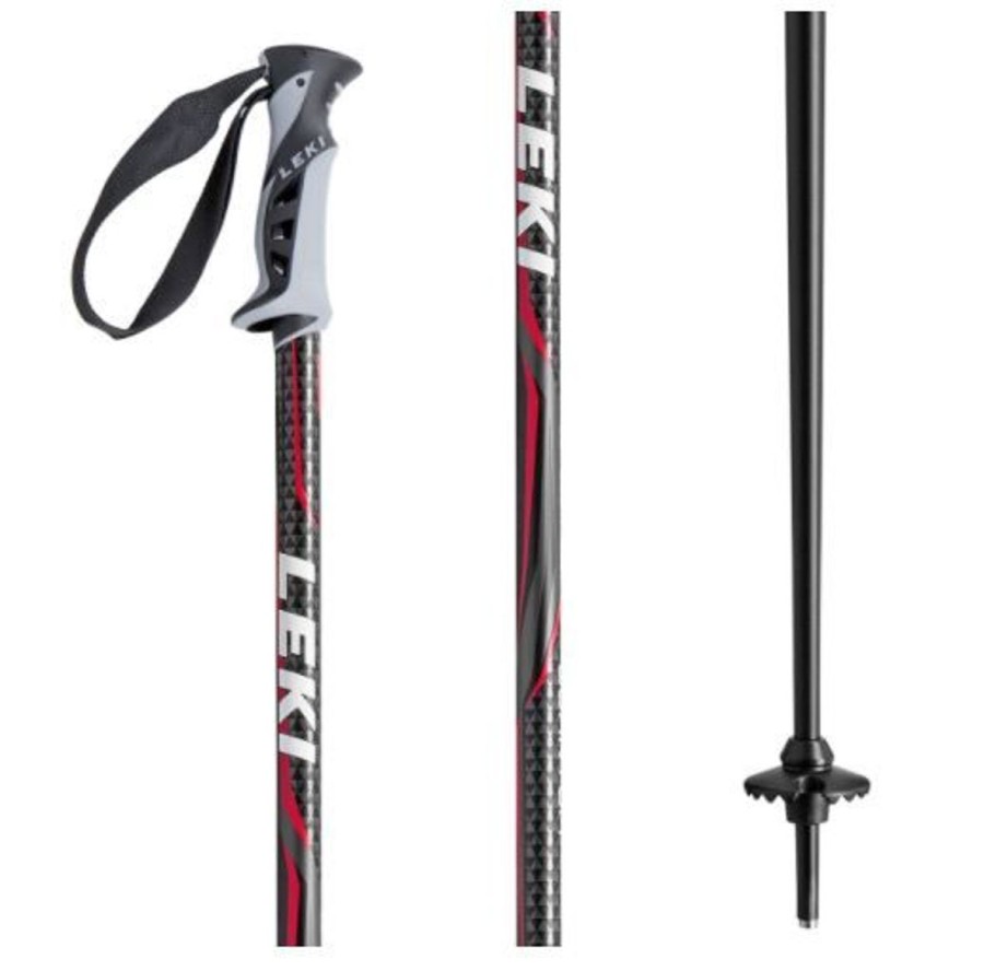 Snow Sports Leki Downhill Ski Poles | Leki Quantum Ski Pole - Black/Red