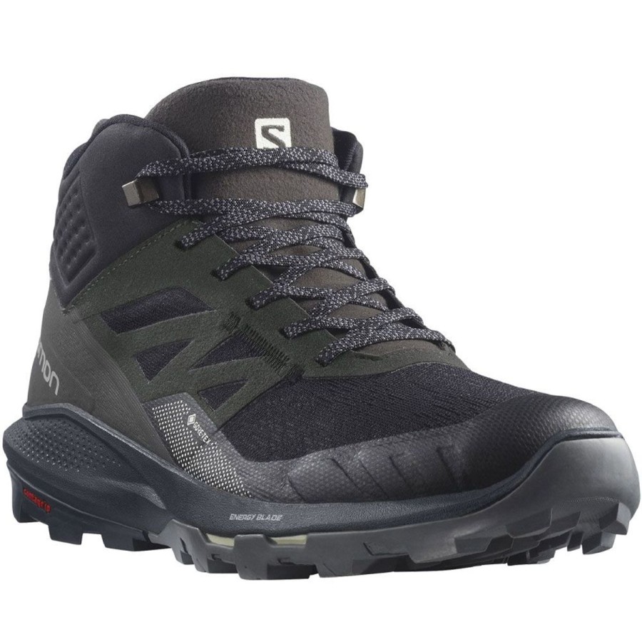 Footwear Salomon Men'S Hiking Shoes | Salomon Outpulse Mid Gtx Hiking Shoes - Black/Ebony/Vanilla Ice