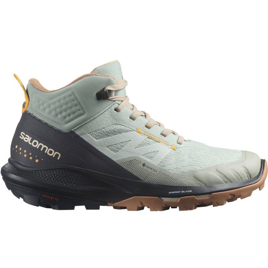 Footwear Salomon Women'S Hiking Shoes | Salomon Women'S Outpulse Mid Gtx Hiking Shoes - Wrought Iron/Ebony/Blazing Orange