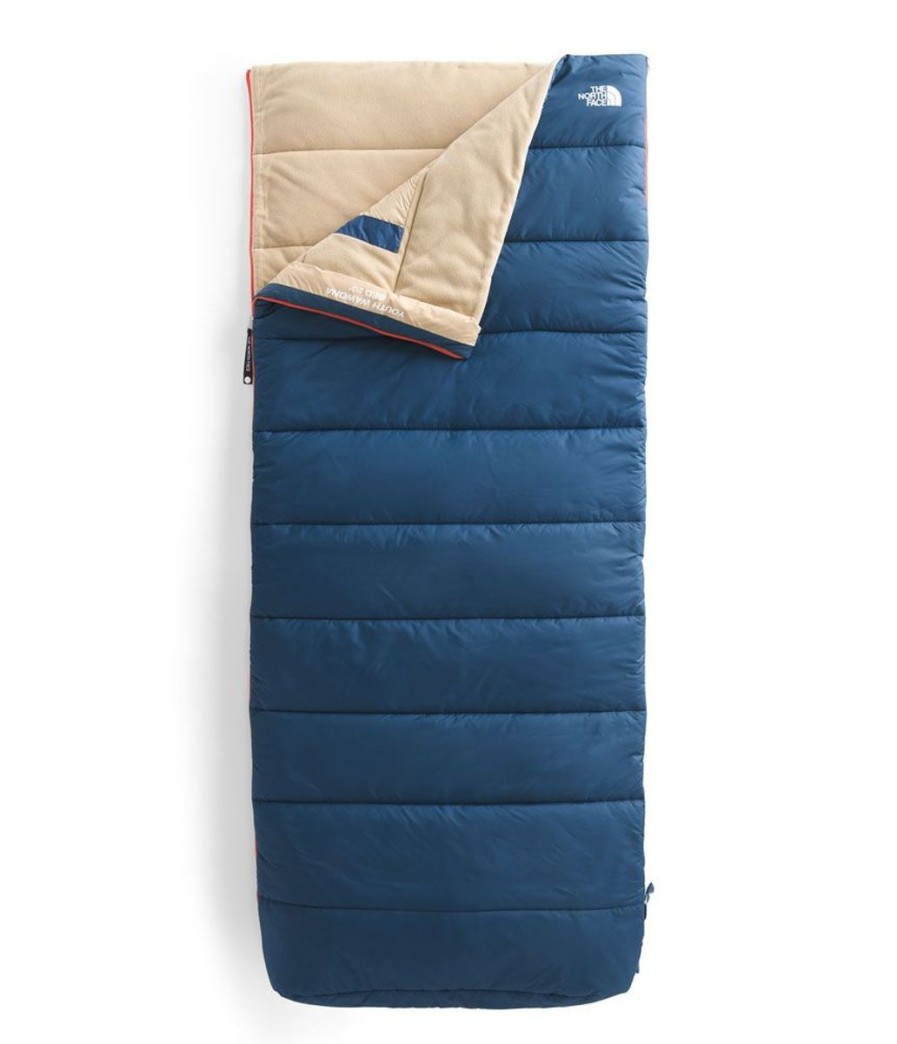 Camping The North Face Sleeping Bags | The North Face Youth Wawona Bed 20 Sleeping Bag - Shady Blue/Retro Orange