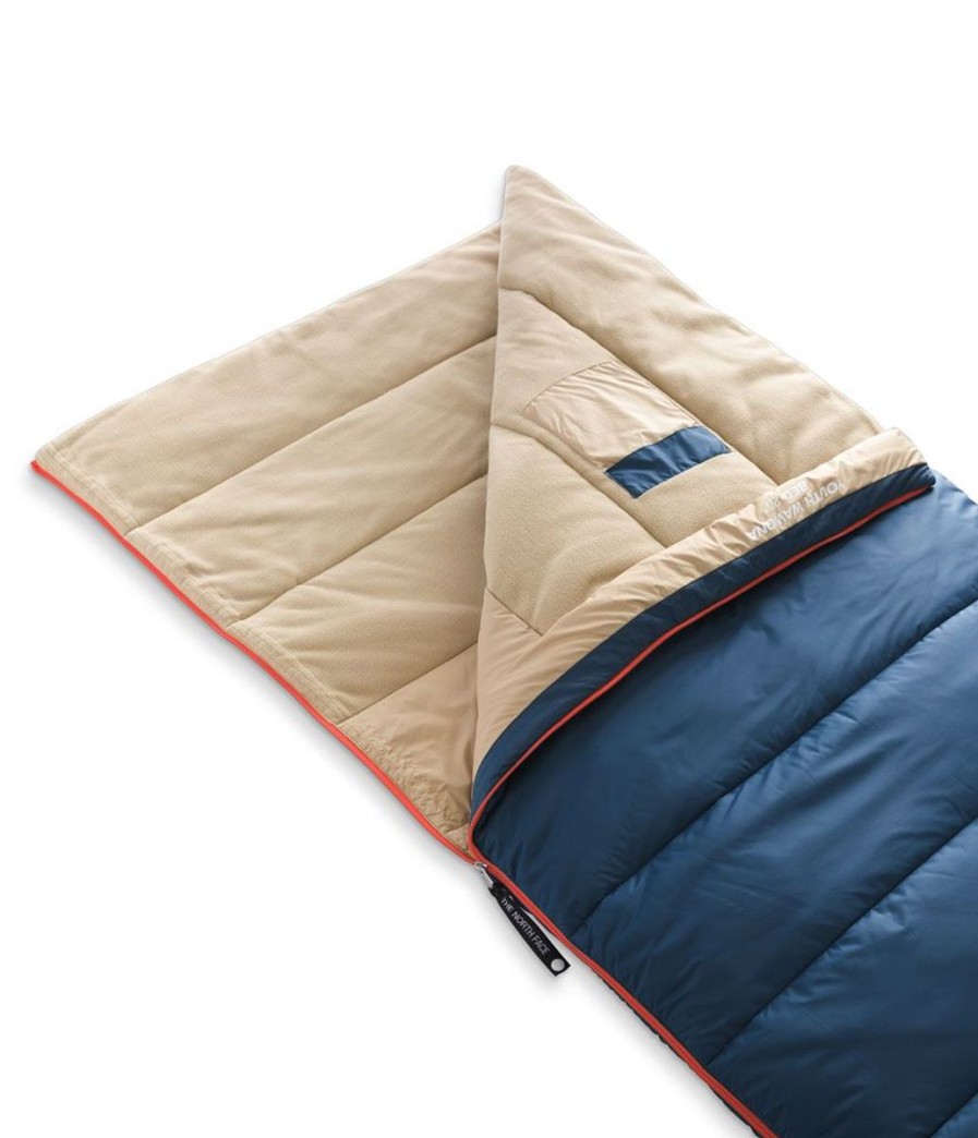 Camping The North Face Sleeping Bags | The North Face Youth Wawona Bed 20 Sleeping Bag - Shady Blue/Retro Orange