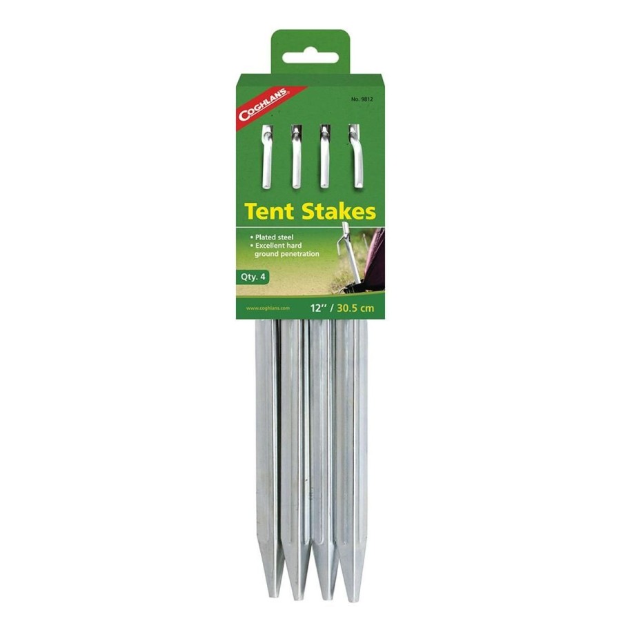 Camping Coghlans Tent Accessories | Coghlans Steel Tent Stakes 12" - 4 Pack