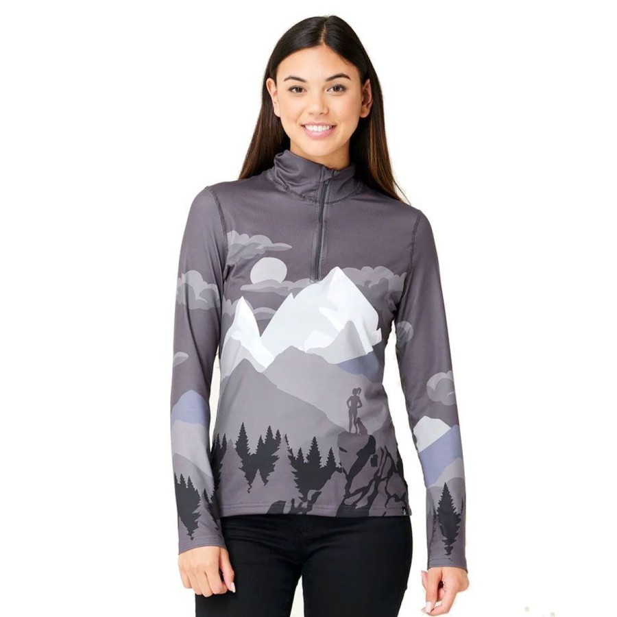 Clothing Krimson Klover Baselayers | Krimson Klover Womens' Wind River Baselayer Top - Black Hiker Black