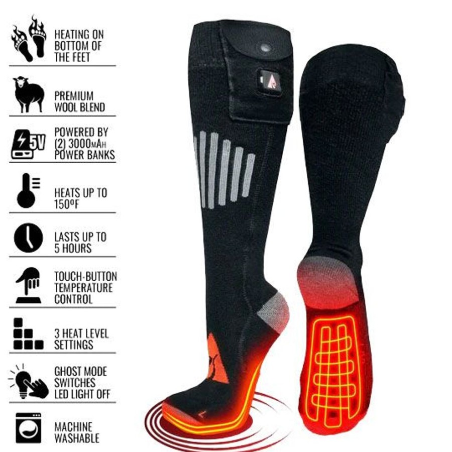 Footwear Actionheat Men'S Socks | Actionheat Heated Socks V5 Wool