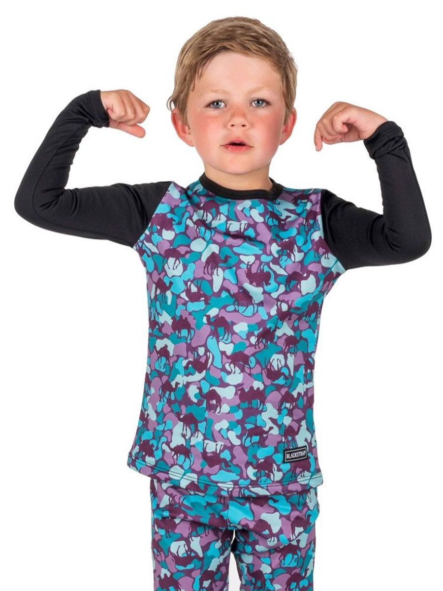 Clothing Blackstrap Boys' Clothing | Blackstrap Youth Therma Crew Baselayer Top - Camelflauge Aquatic